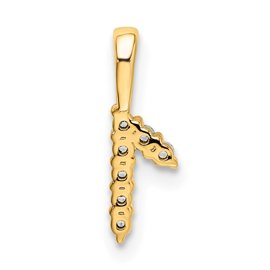 14K Diamond Number 1 Pendant