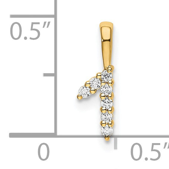 14K Diamond Number 1 Pendant