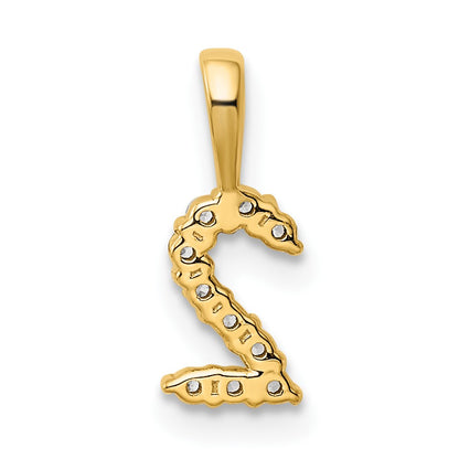 14K Diamond Number 2 Pendant