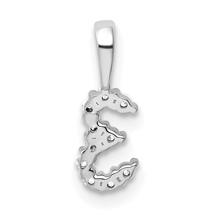14k White Gold Diamond Number 3 Pendant