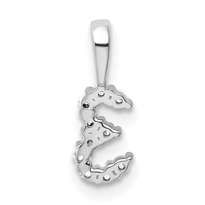 14k White Gold Diamond Number 3 Pendant