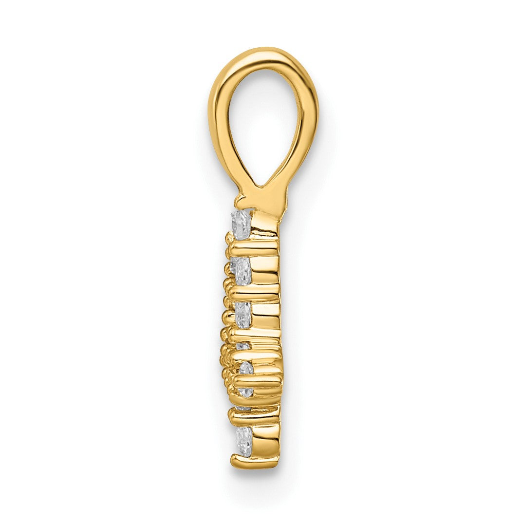 14K Diamond Number 4 Pendant