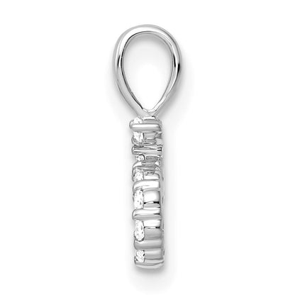 14k White Gold Diamond Number 5 Pendant