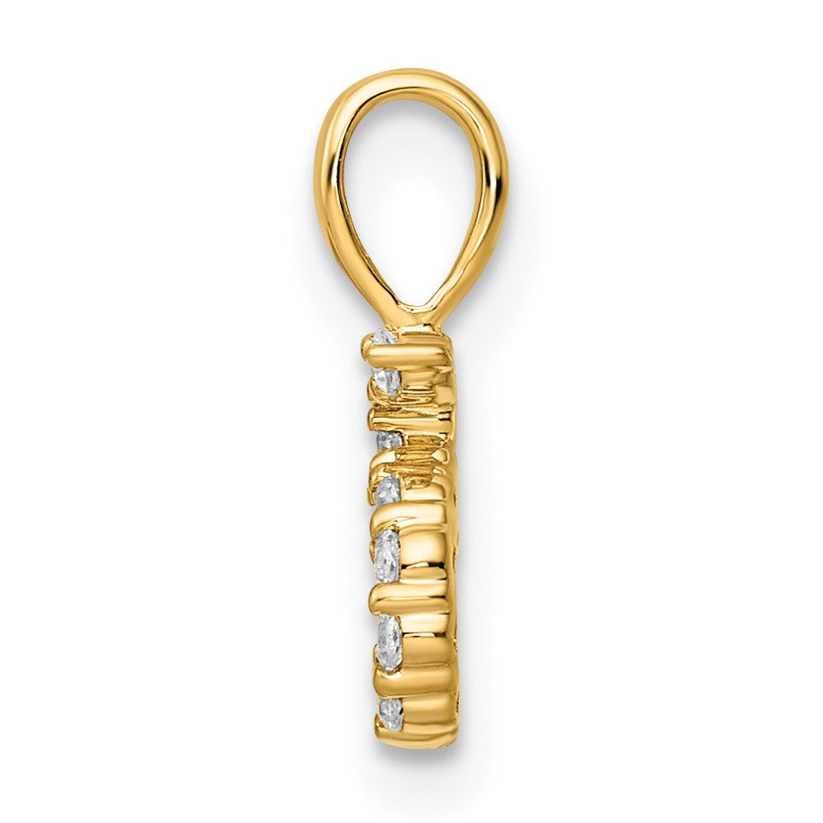 14K Diamond Number 5 Pendant