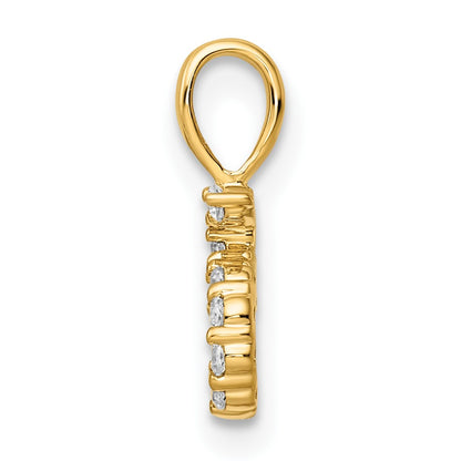 14K Diamond Number 5 Pendant