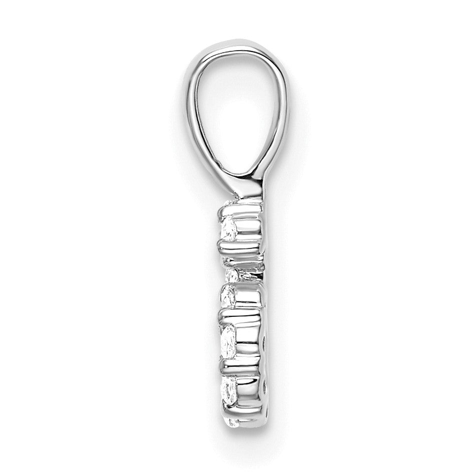 14k White Gold Diamond Number 6 Pendant