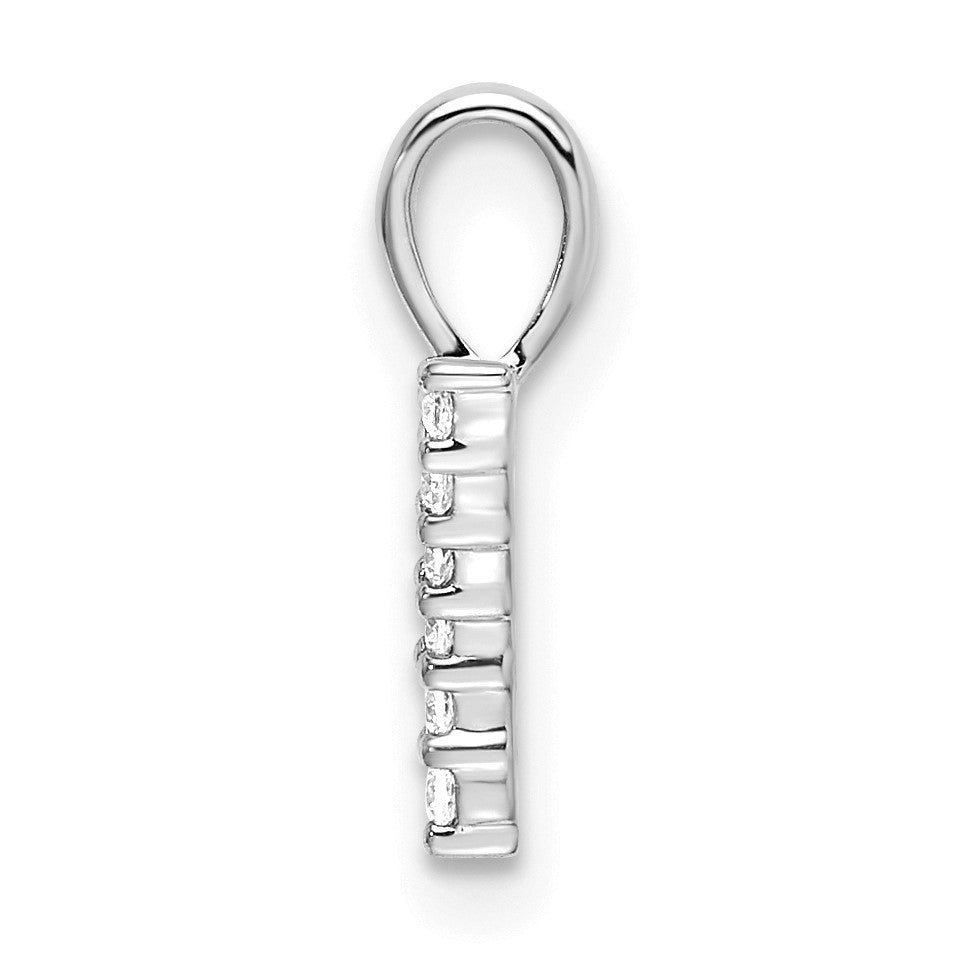 14k White Gold Diamond Number 7 Pendant