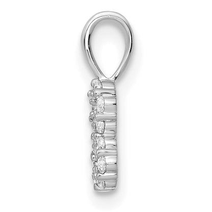 14k White Gold Diamond Number 8 Pendant