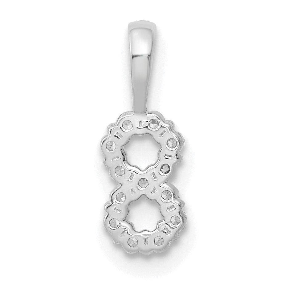 14k White Gold Diamond Number 8 Pendant