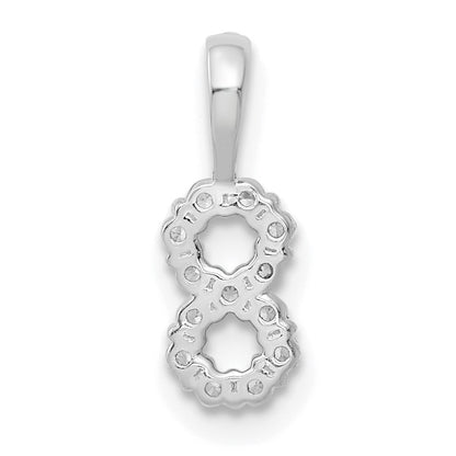 14k White Gold Diamond Number 8 Pendant