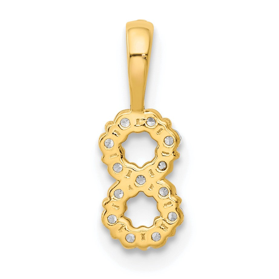 14K Diamond Number 8 Pendant