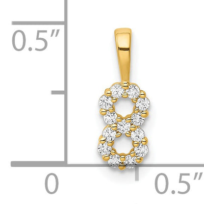 14K Diamond Number 8 Pendant
