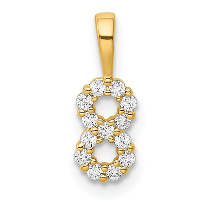 14K Diamond Number 8 Pendant