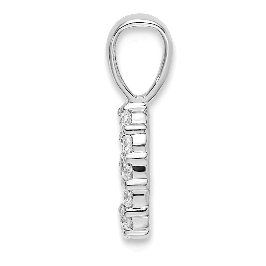 14k White Gold Diamond Number 9 Pendant