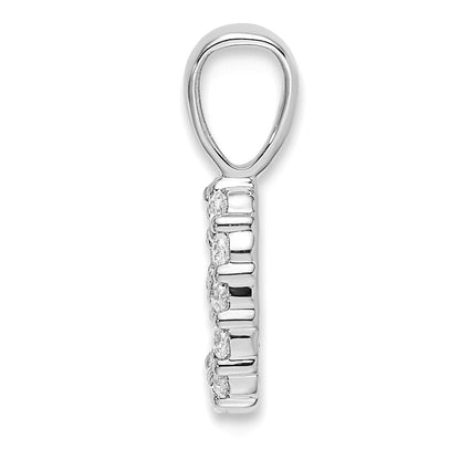 14k White Gold Diamond Number 9 Pendant
