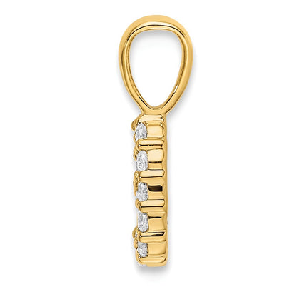 14K Diamond Number 9 Pendant
