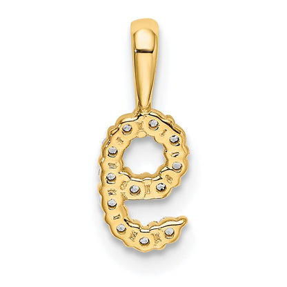 14K Diamond Number 9 Pendant