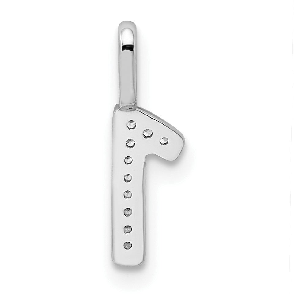 14k White Gold Diamond Number 1 Pendant