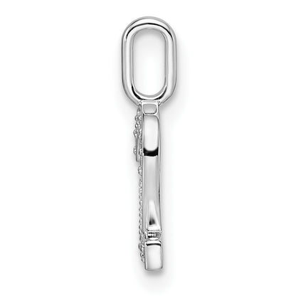 14k White Gold Diamond Number 2 Pendant