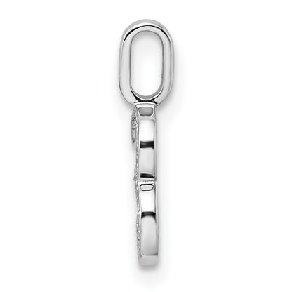 14k White Gold Diamond Number 3 Pendant