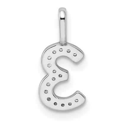14k White Gold Diamond Number 3 Pendant