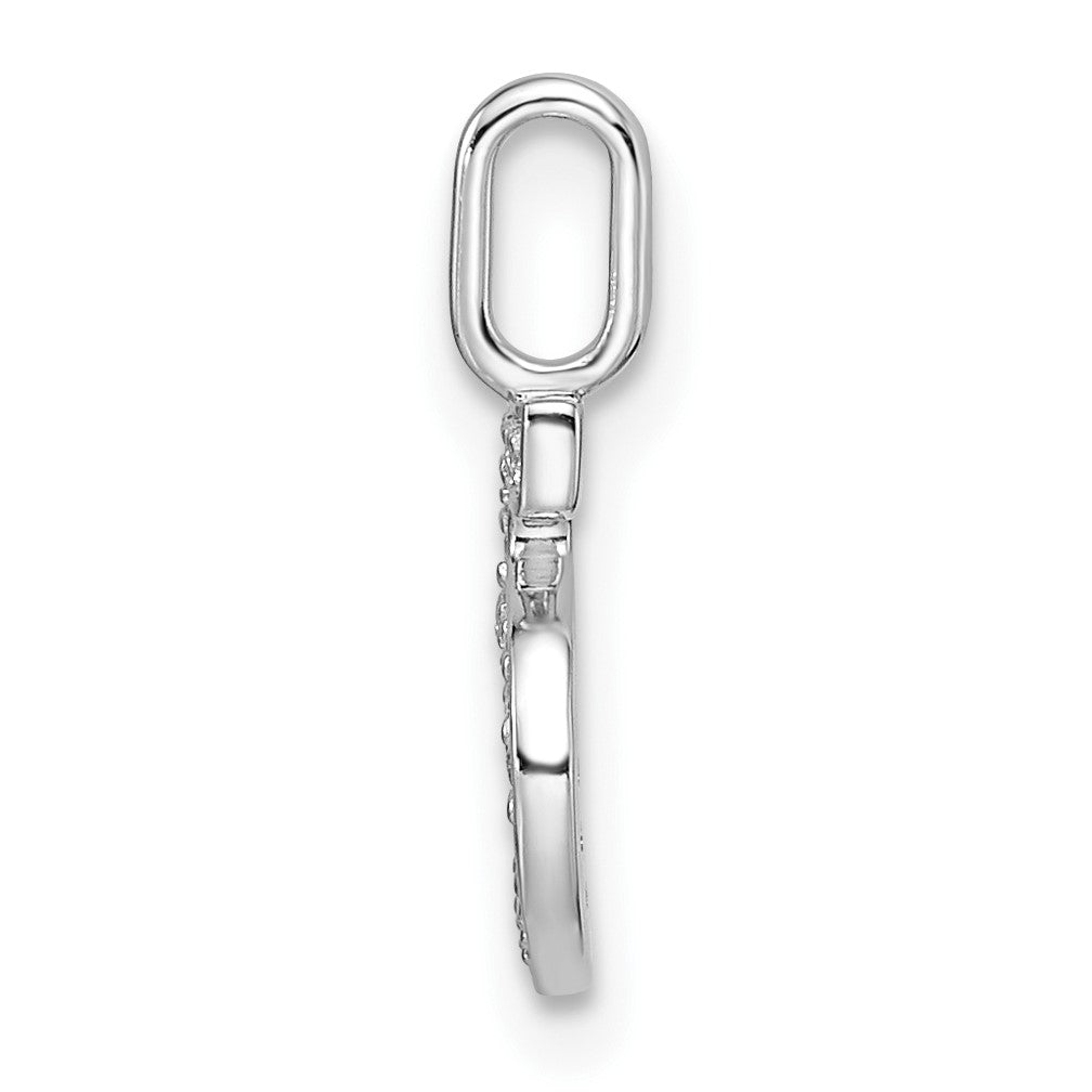 14k White Gold Diamond Number 5 Pendant