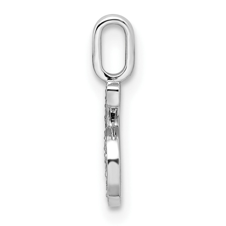 14k White Gold Diamond Number 6 Pendant