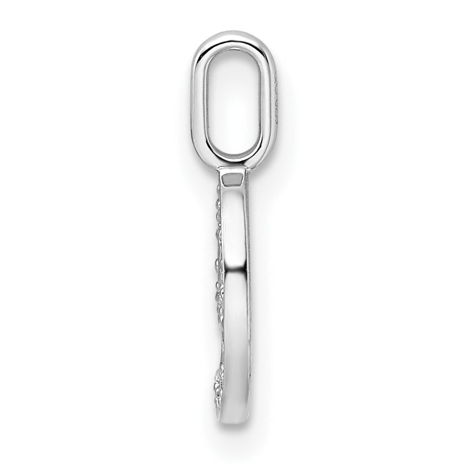 14k White Gold Diamond Number 9 Pendant