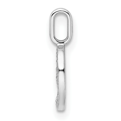14k White Gold Diamond Number 9 Pendant