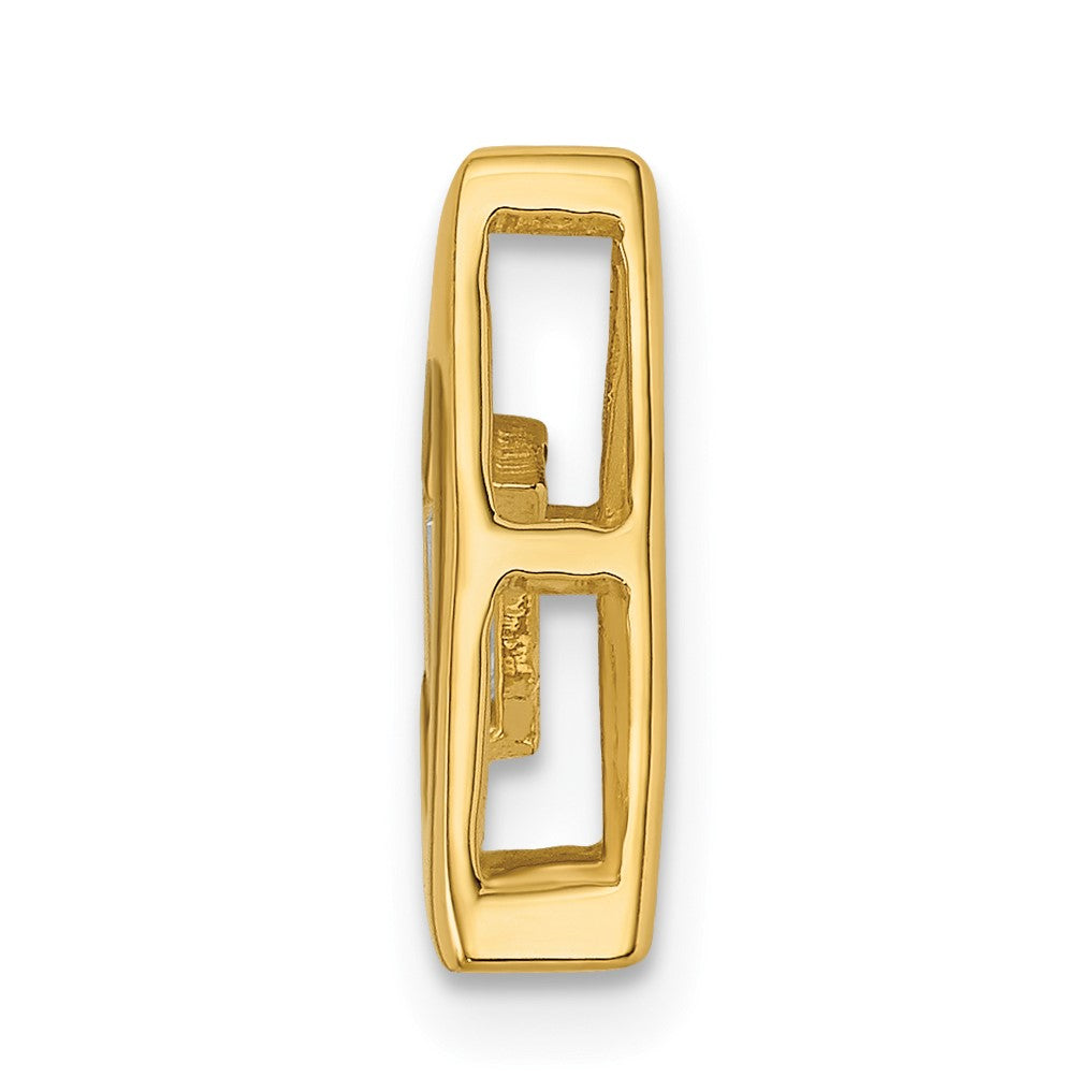 14k Polished 1/8 carat Diamond Triangle Chain Slide