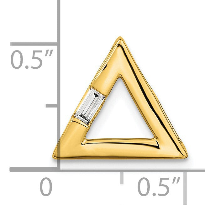 14k Polished 1/8 carat Diamond Triangle Chain Slide