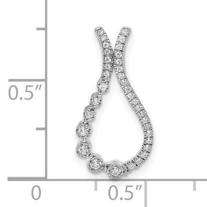 14k White Gold 1/6 carat Diamond Teardrop Chain Slide