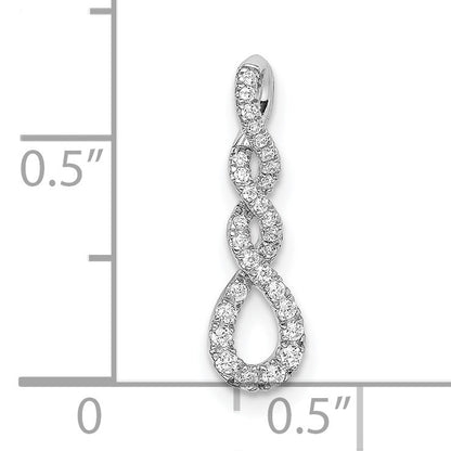 14k White Gold 1/8 carat Diamond Fancy Twist Chain Slide