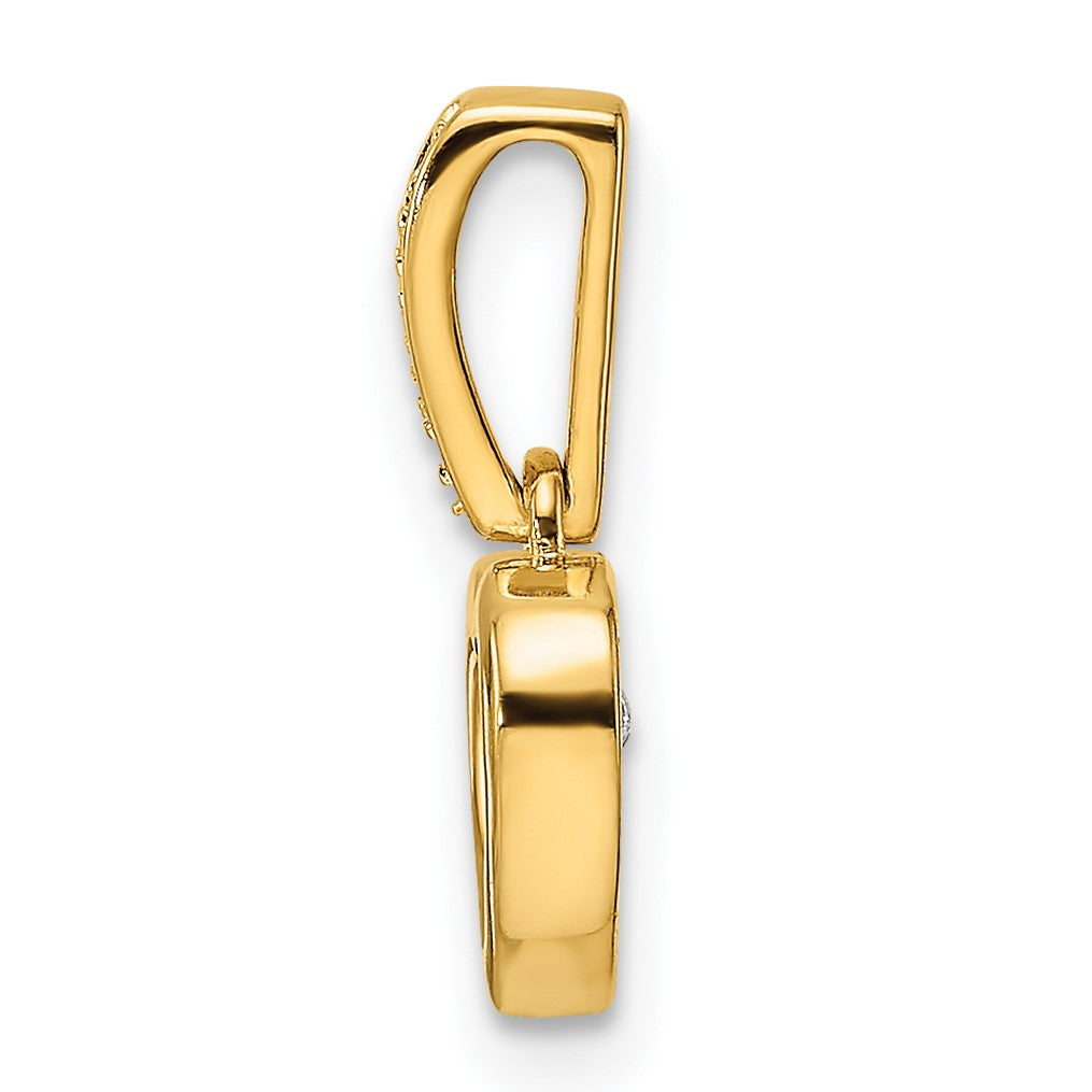 14k 1/10 carat Diamond Heart with Vibrant Moving Center Pendant