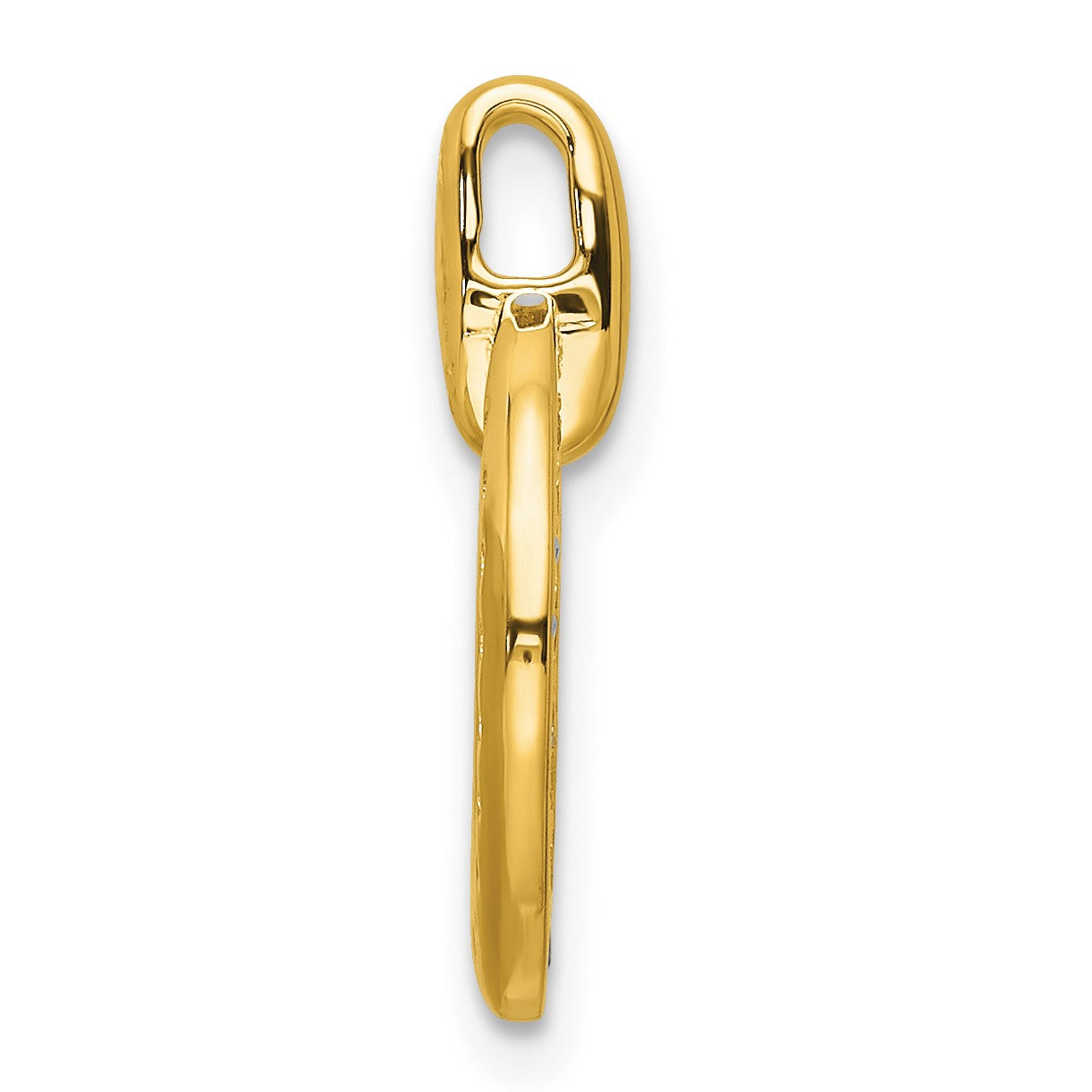 14k Polished 1/4 carat Diamond Circle Chain Slide