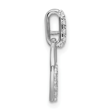 14k White Gold 1/4 carat Diamond Circle Pendant