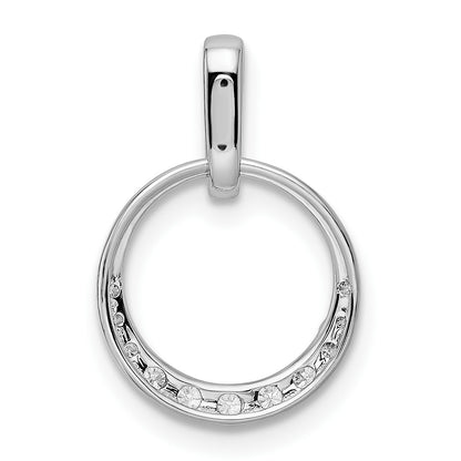 14k White Gold 1/4 carat Diamond Circle Pendant