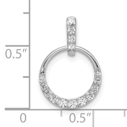 14k White Gold 1/4 carat Diamond Circle Pendant