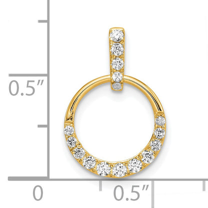 14k Polished 1/4 carat Diamond Circle Pendant
