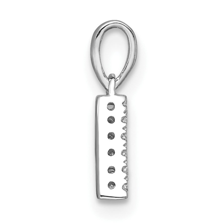 14K White Gold Diamond Letter A Initial with Bail Pendant