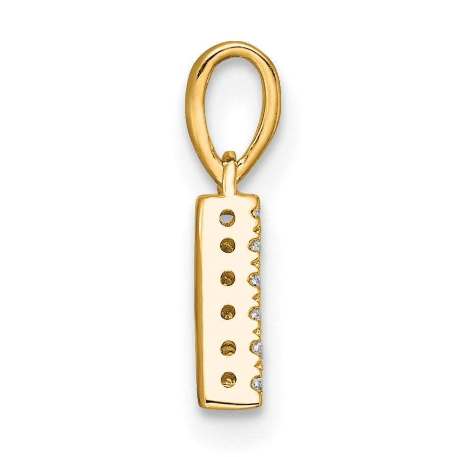 14K  Diamond Letter A Initial with Bail Pendant
