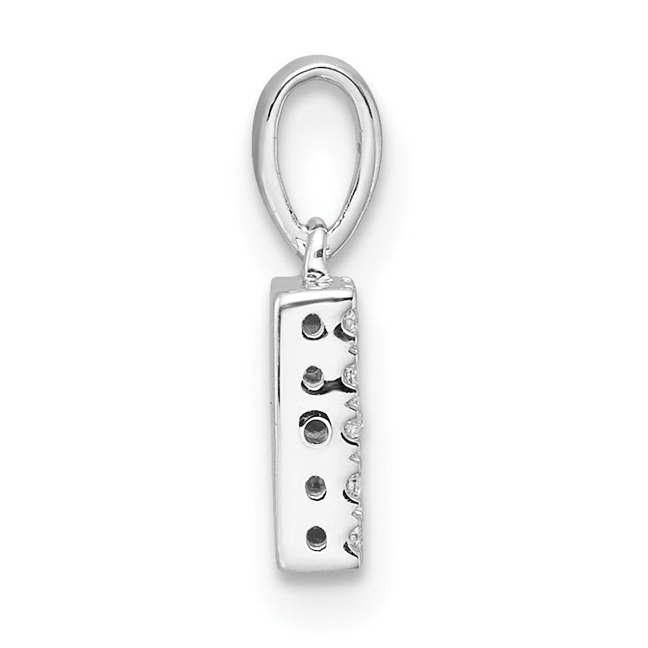 14K  White Gold Diamond Letter B Initial with Bail Pendant