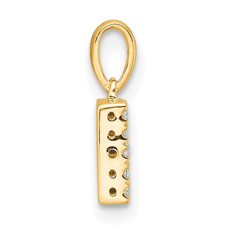 14K  Diamond Letter B Initial with Bail Pendant
