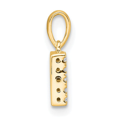 14K  Diamond Letter B Initial with Bail Pendant