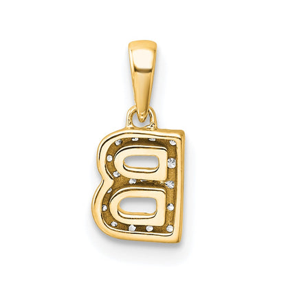 14K  Diamond Letter B Initial with Bail Pendant