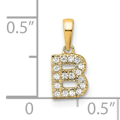 14K  Diamond Letter B Initial with Bail Pendant