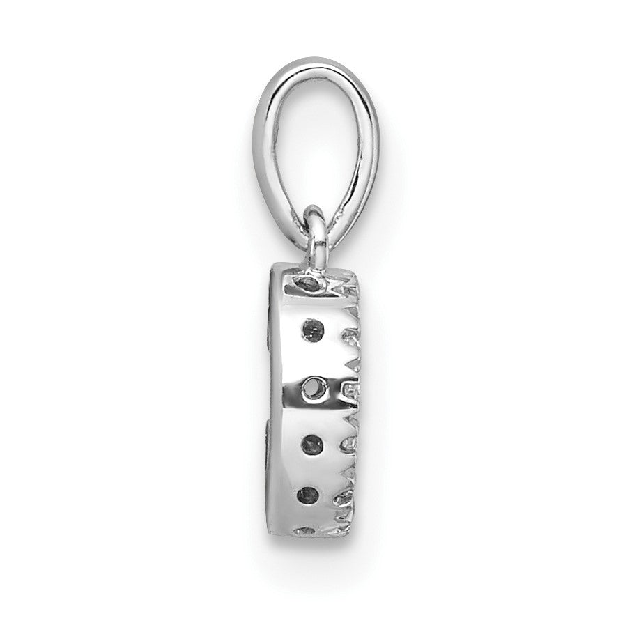 14K  White Gold Diamond Letter C Initial with Bail Pendant