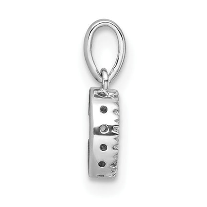 14K  White Gold Diamond Letter C Initial with Bail Pendant
