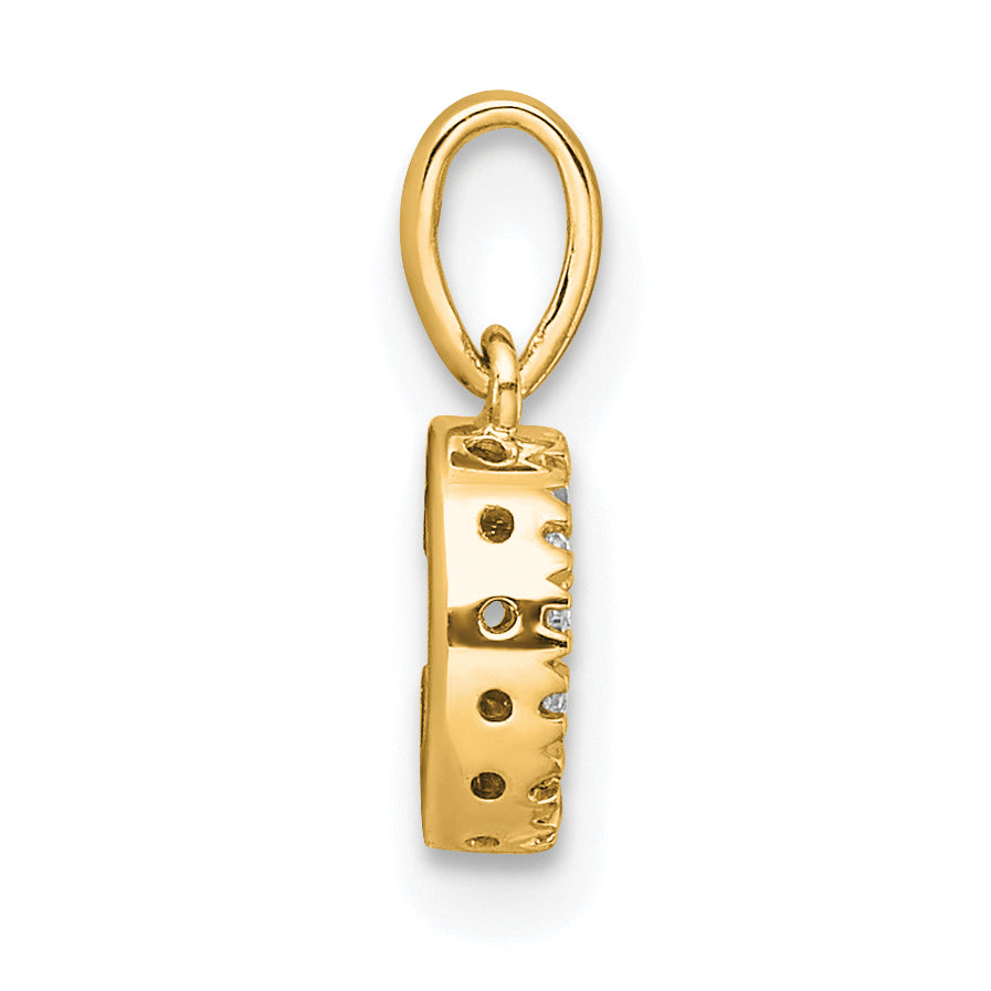14K  Diamond Letter C Initial with Bail Pendant