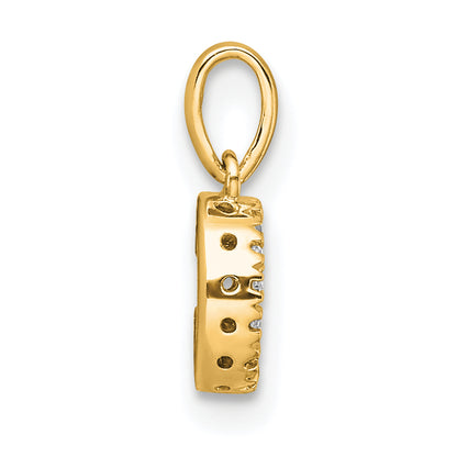 14K  Diamond Letter C Initial with Bail Pendant